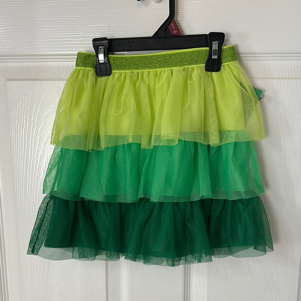 Cat & Jack Green Tiered Bubble Skirt